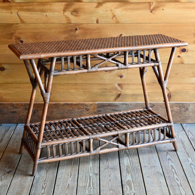 1946 Rattan Console Table