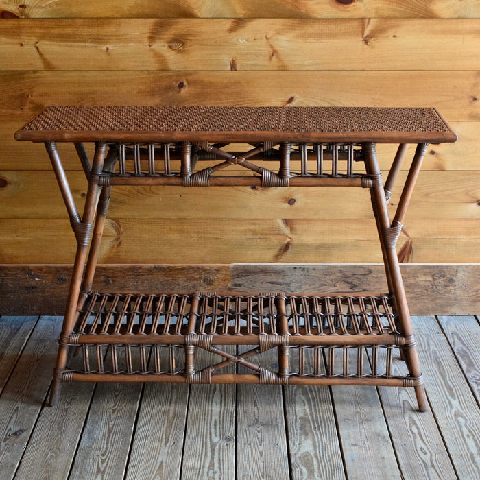 Stick Rattan Console Sofa Table