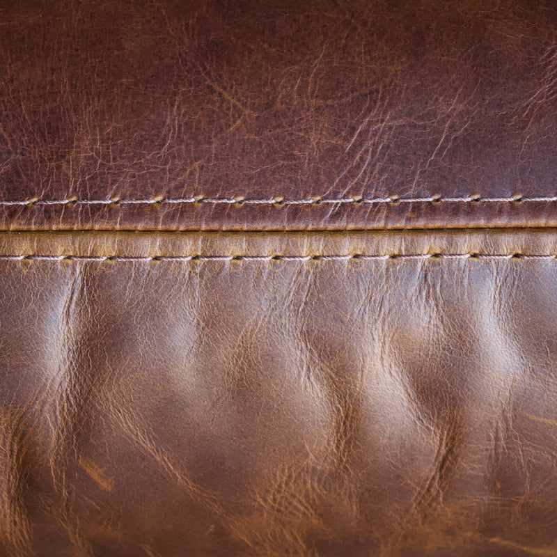 Oversized Bourbon Leather Track Arm Chair 