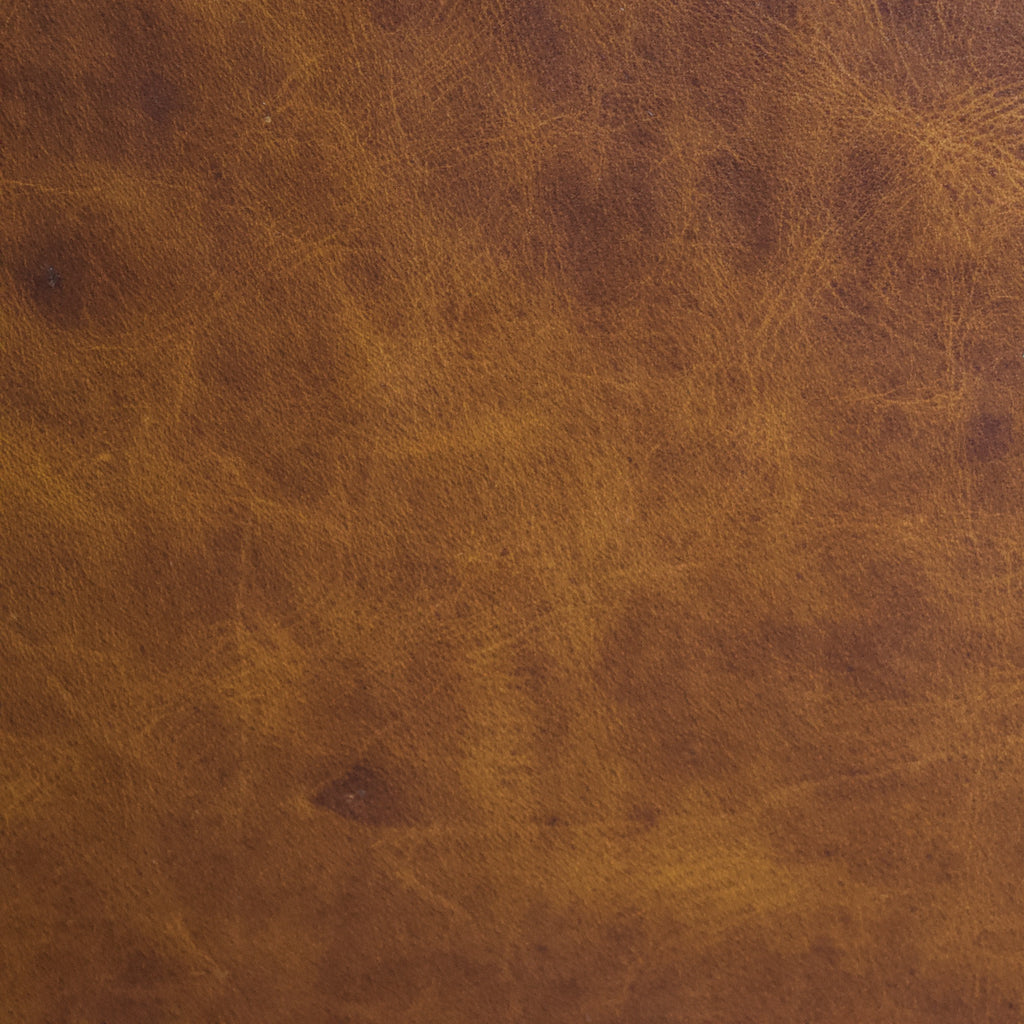 Taylor Leather Ottoman | Rustic Leather Ottoman with Hardwood Frame ...