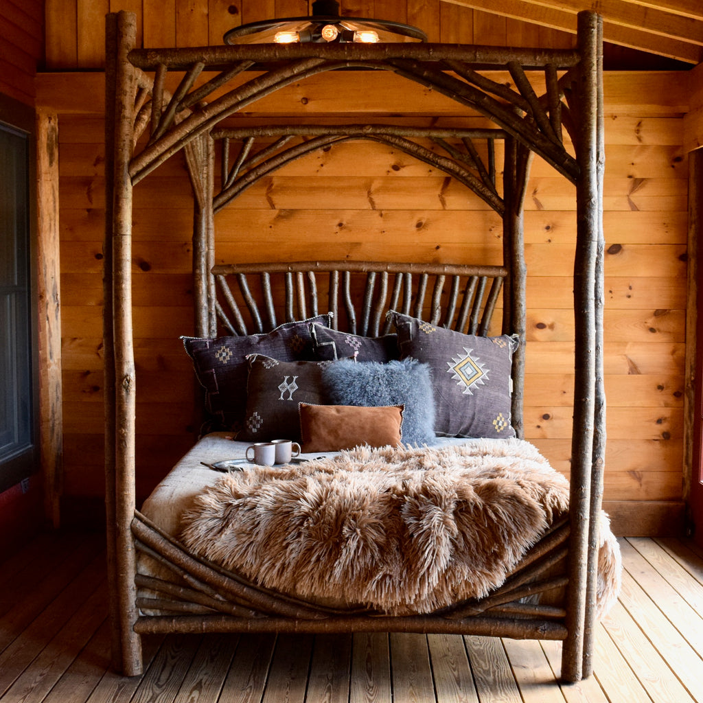 Rustic Canopy Bed | Rustic Twig Four Poster Canopy Bed – Dartbrook ...