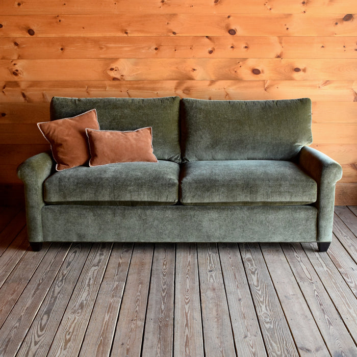 Rustic Green Chenille Sofa