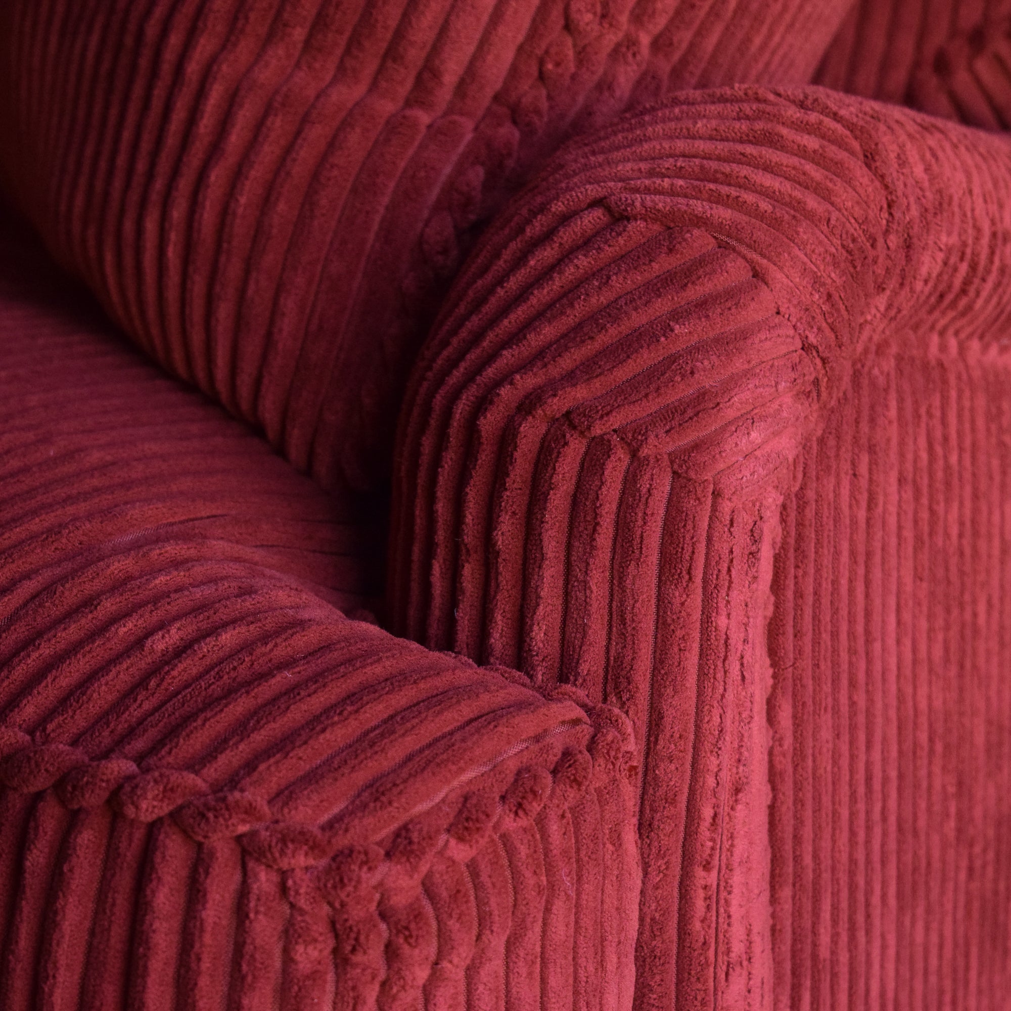 Red corduroy sofa discount
