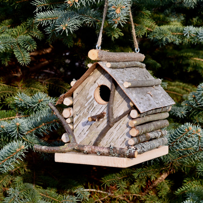 Locally-Handcrafted White Birch Birdhouse