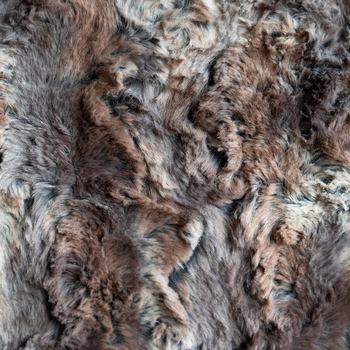 Traditional Chesterfield Style Rolled Arm, Button-Tufted Arm Chair in Wild Rabbit Faux-Fur Fabric