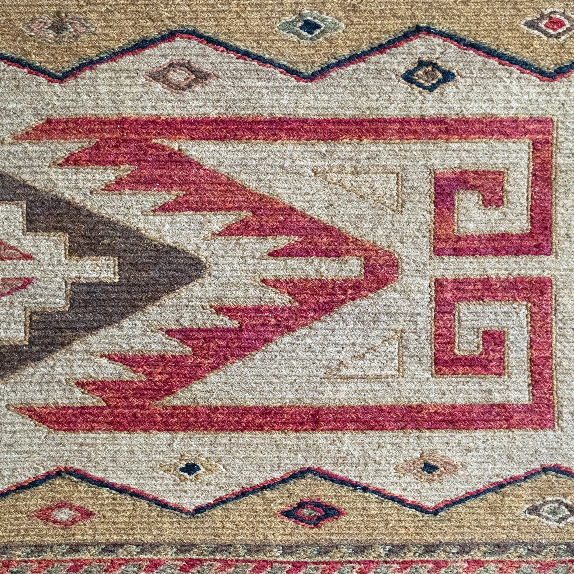 Hand Woven Sumak Wool Rug | Sumak Weave Rug with Southwestern Motifs ...