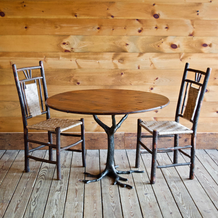 Iron Root Base Dining Table with Barnwood Top