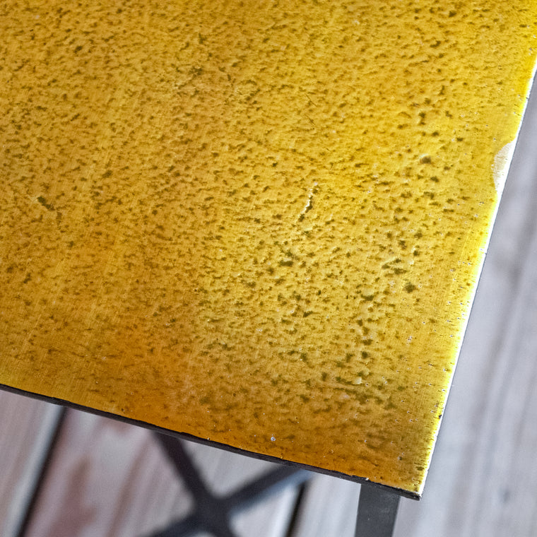 Square Iron Drink Table with Aluminum-Plated Top