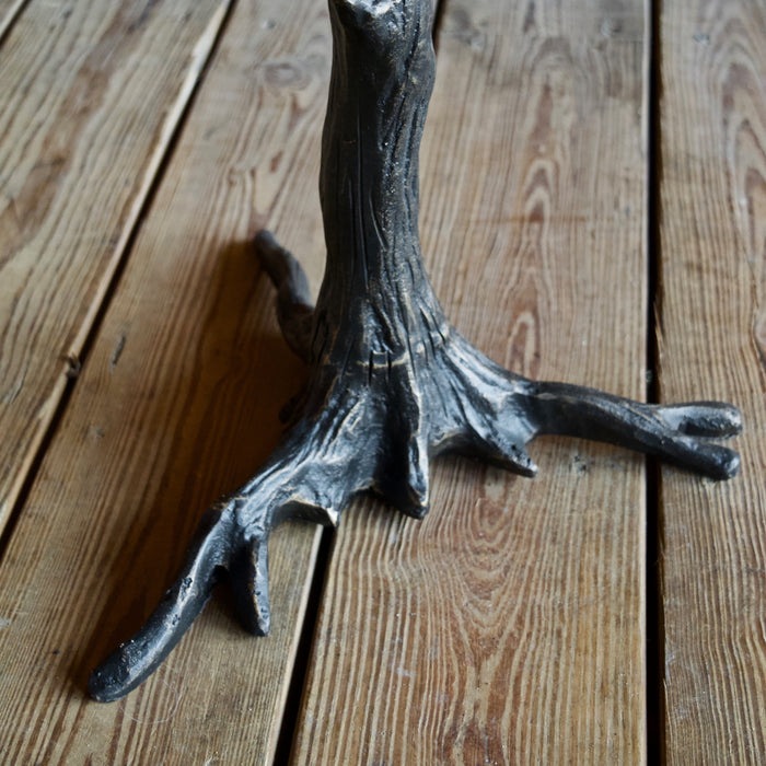 Iron Root Base Side Table with Barnwood Top