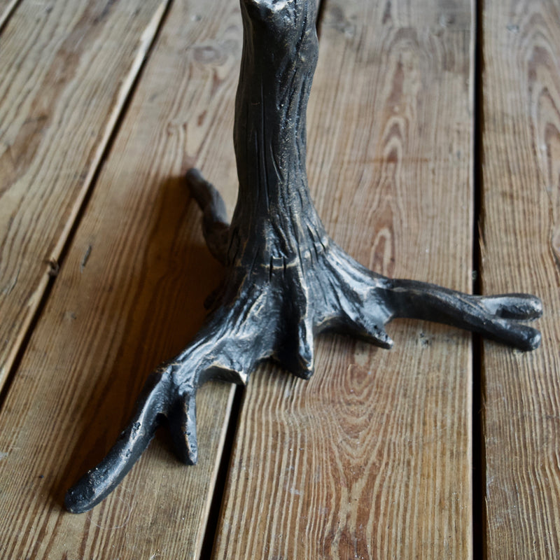 Iron Root Base Side Table with Barnwood Top