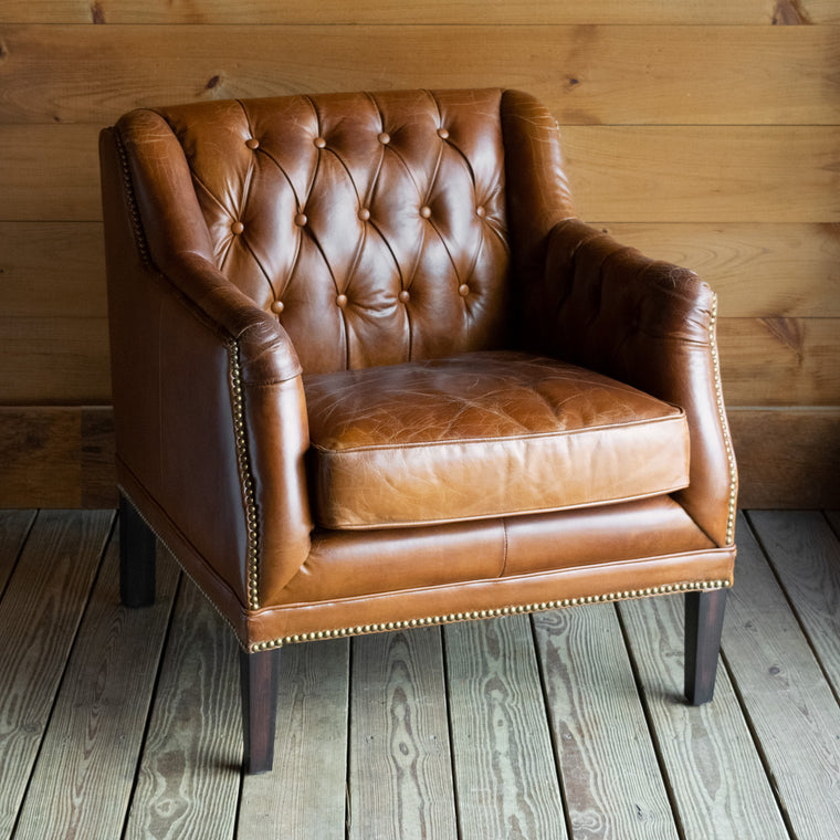 Macomb Tufted Leather Chair