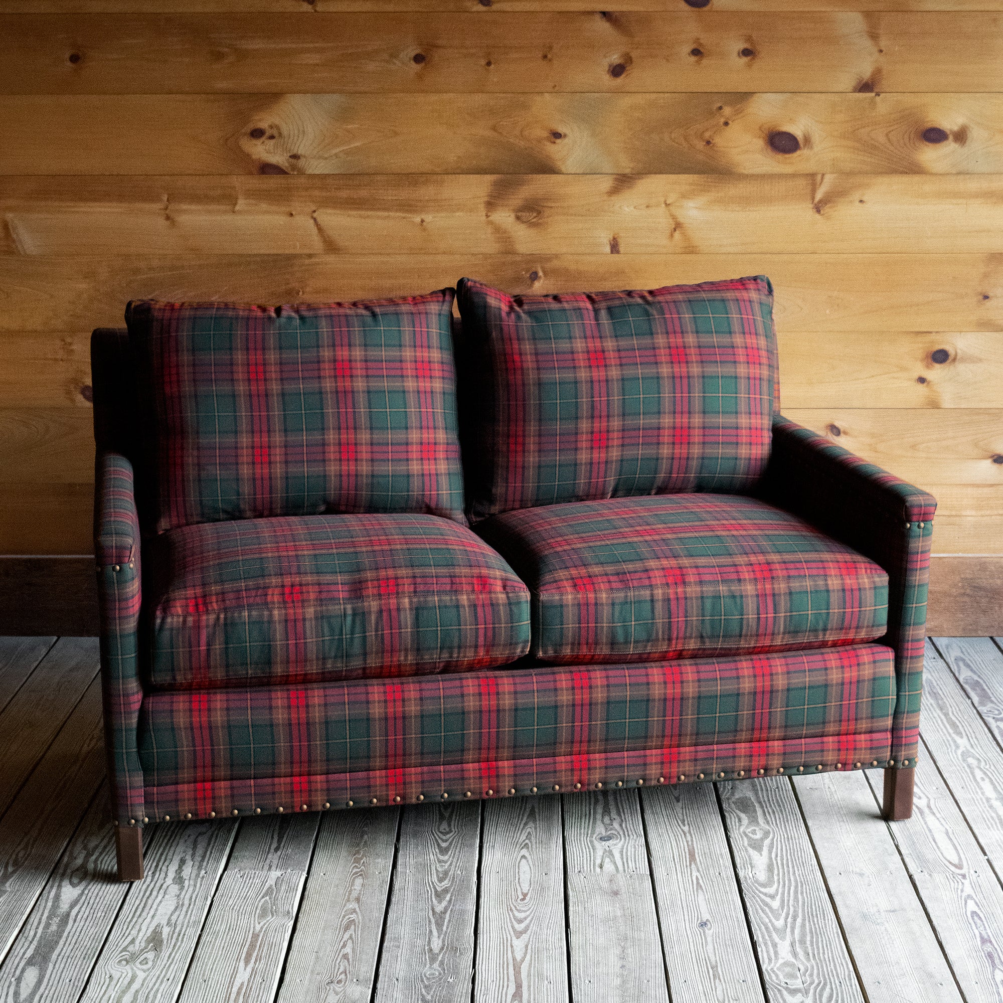 Red Plaid Sofas Baci Living Room