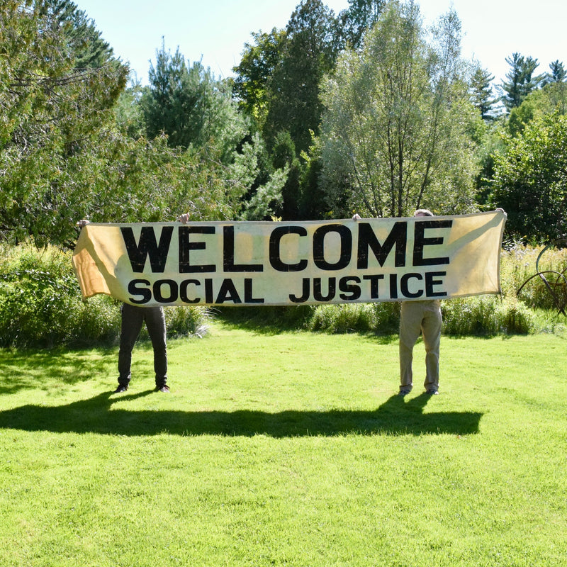 Vintage Welcome Social Justice Hand Lettered Banner