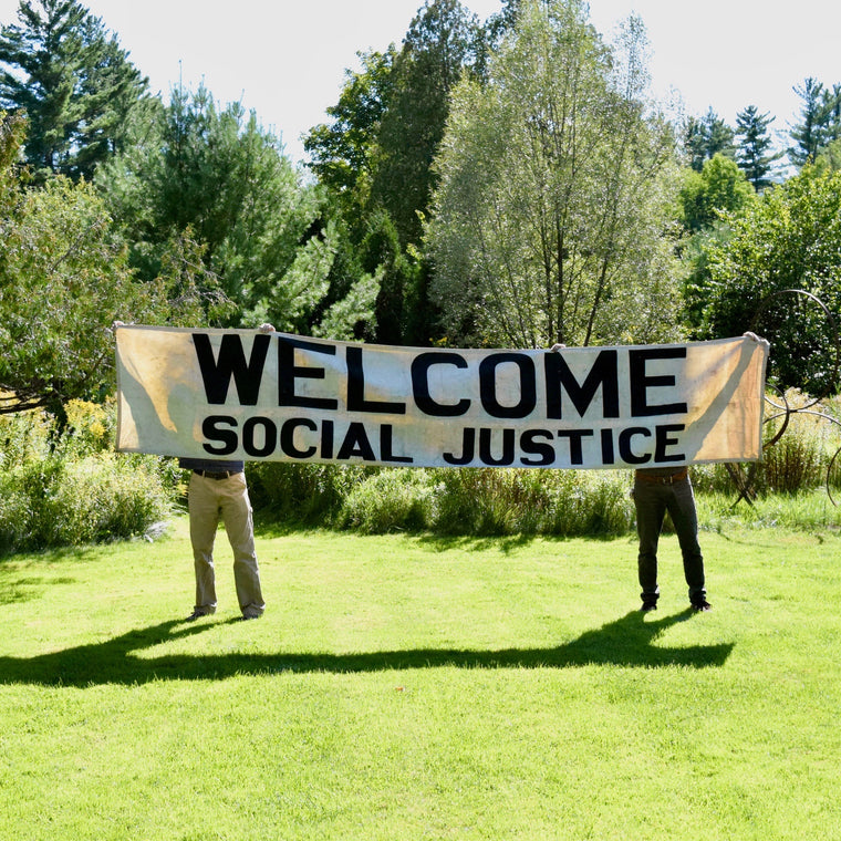Vintage Welcome Social Justice Hand Lettered Banner