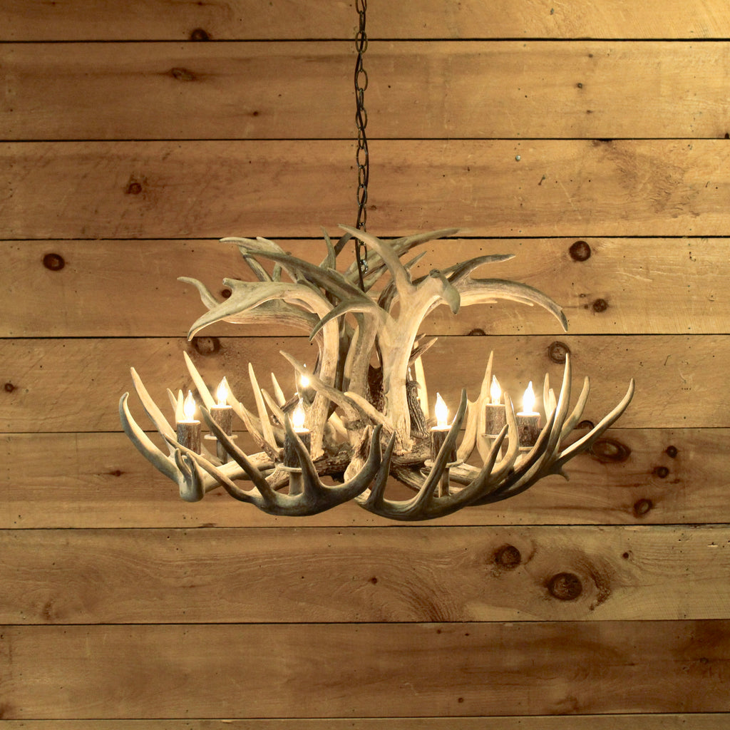 Rustic whitetail antler chandelier 