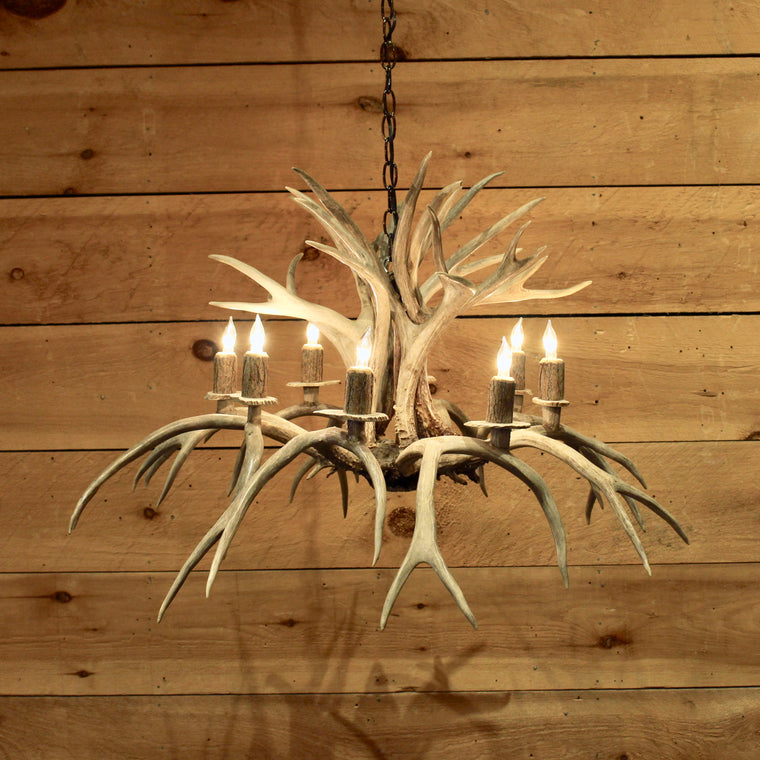 Inverted Whitetail Antler Chandelier | 8-Light