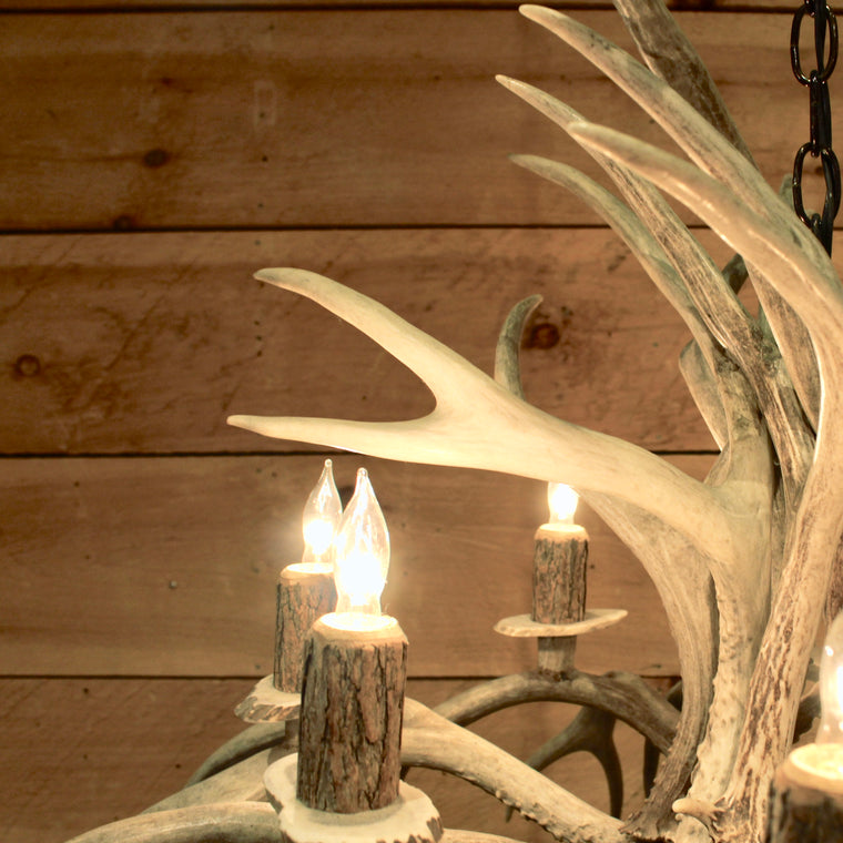 rustic inverted whitetail antler chandelier 