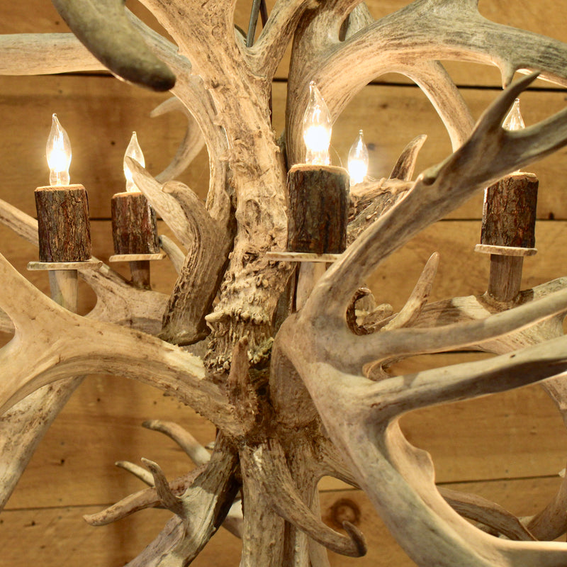 Rustic non typical whitetail antler chandelier 