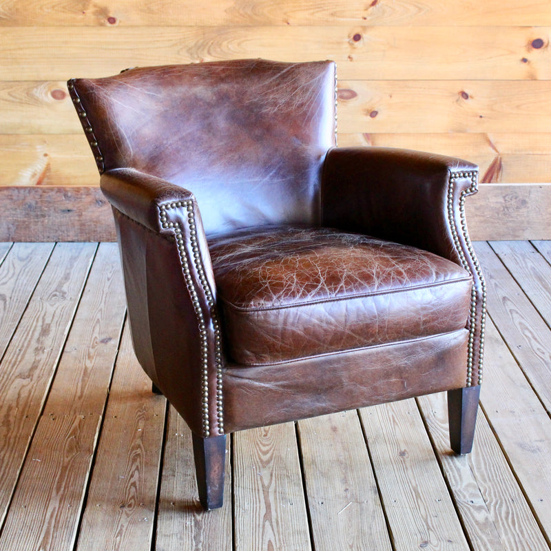 Leather Empire Chair with Nailhead Trim 