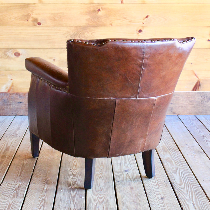 Leather Empire Chair with Nailhead Trim 