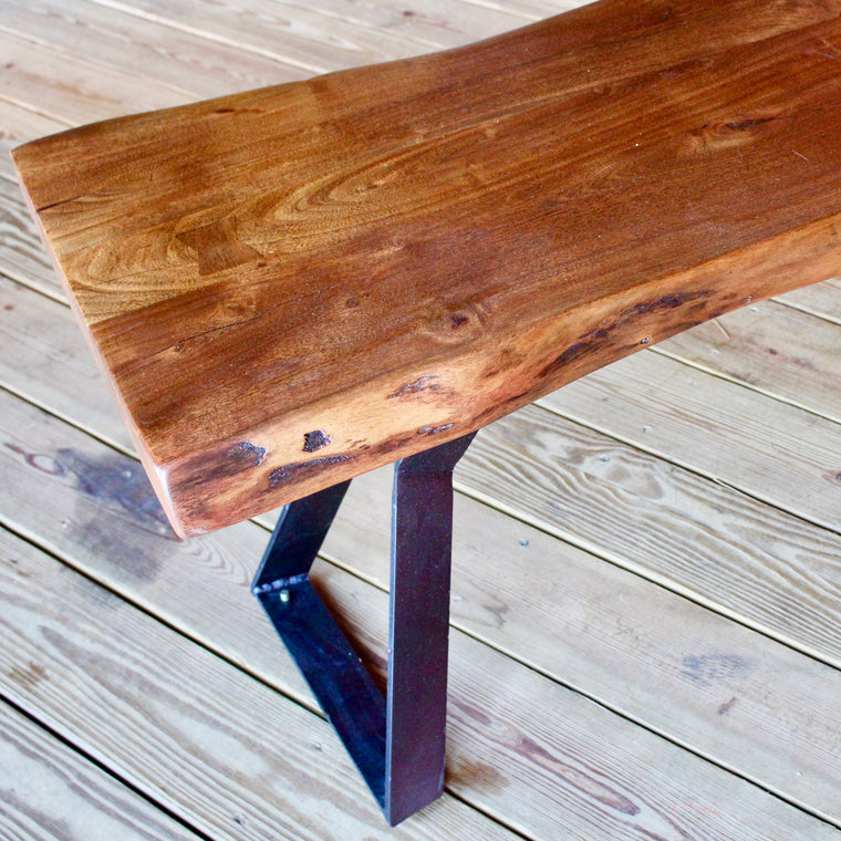 Rustic Walnut Live edge Bench