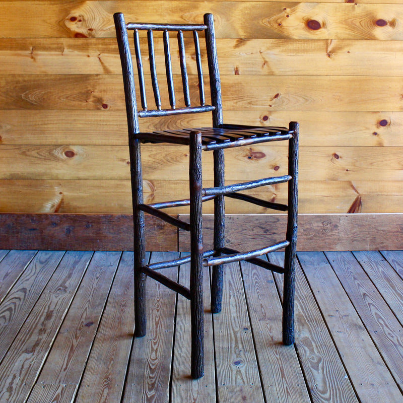 Adirondack rustic hickory bar stool 