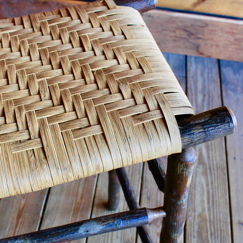 Rustic Adirondack Bar Stool in Hickory and Splint 