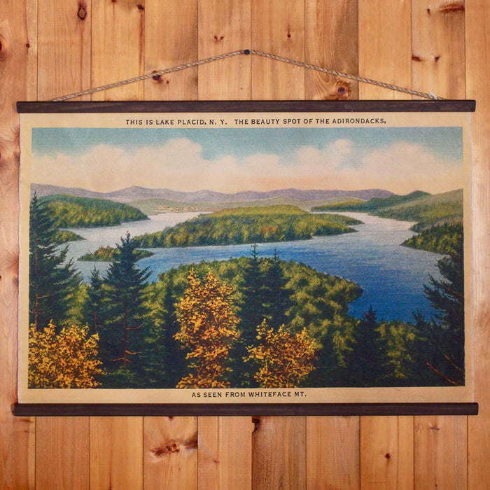 View of lake placid from whiteface mountain wall canvas
