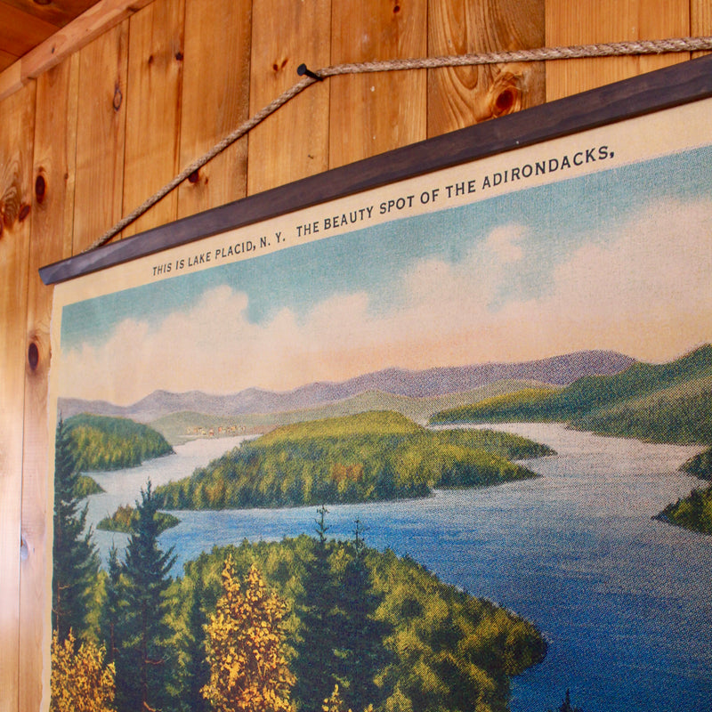 view of lake placid from whiteface mountain wall canvas