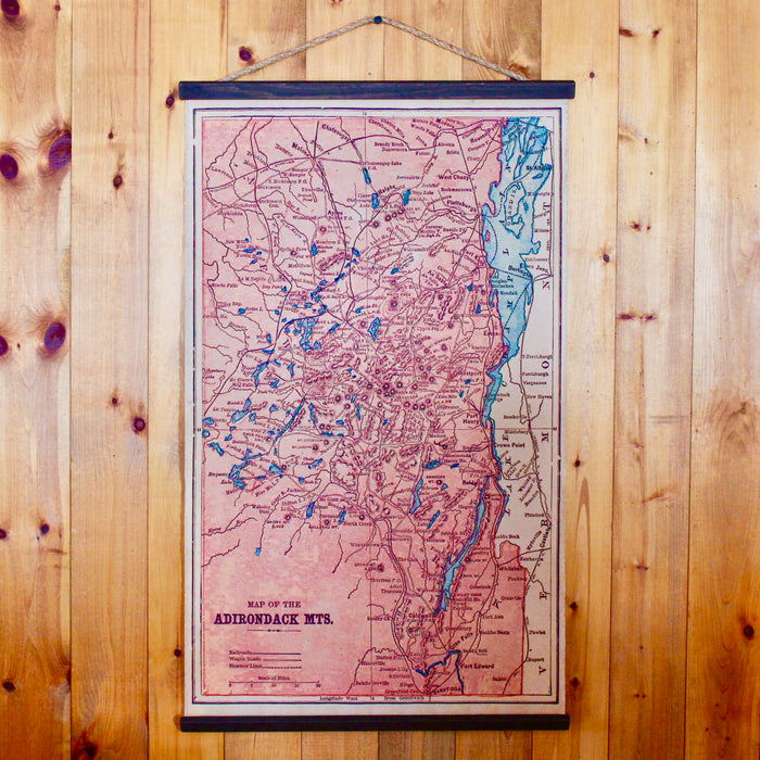 Map of the Adirondacks on a Wall Canvas