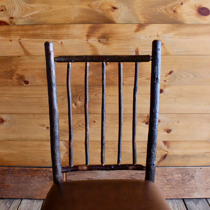 Phelps Hickory Chair with Leather Seat | Adirondack Rustic Furniture ...