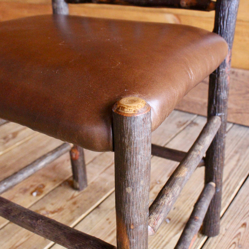 Phelps Hickory Chair with Leather Seat | Adirondack Rustic Furniture ...