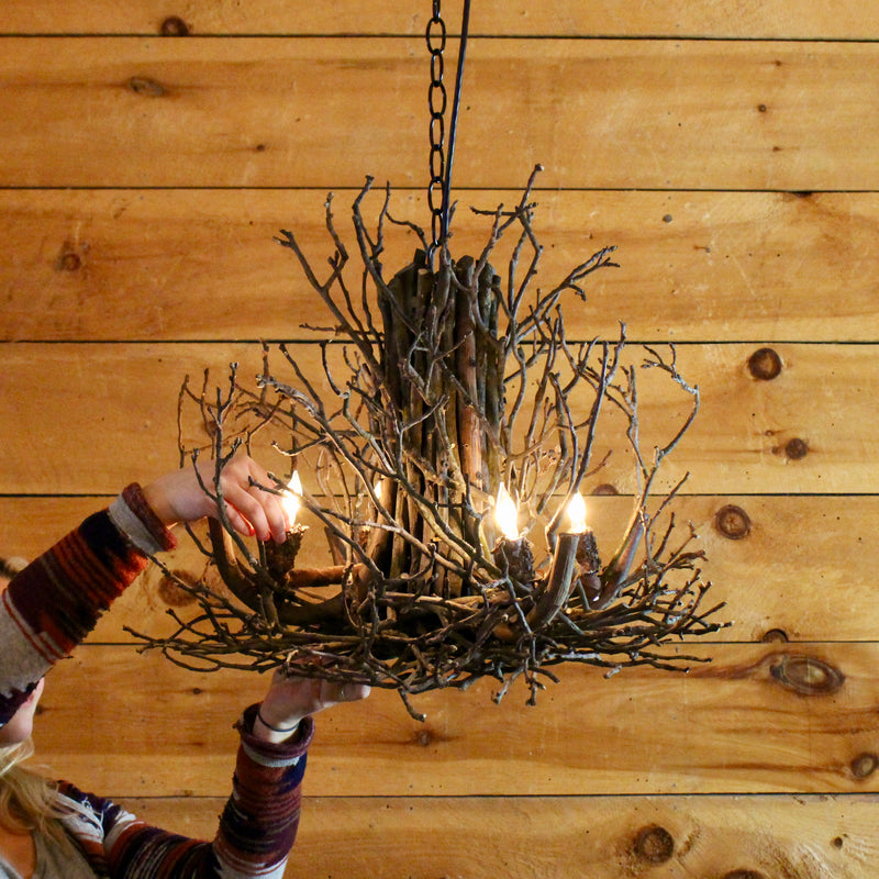 rustic gothic twig chandelier 