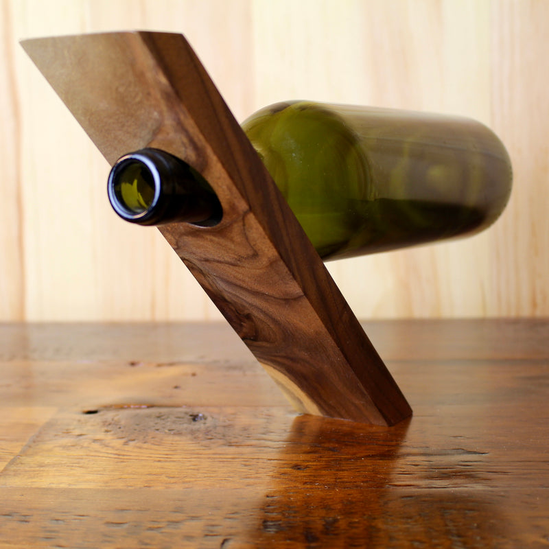 Wood discount wine bottle