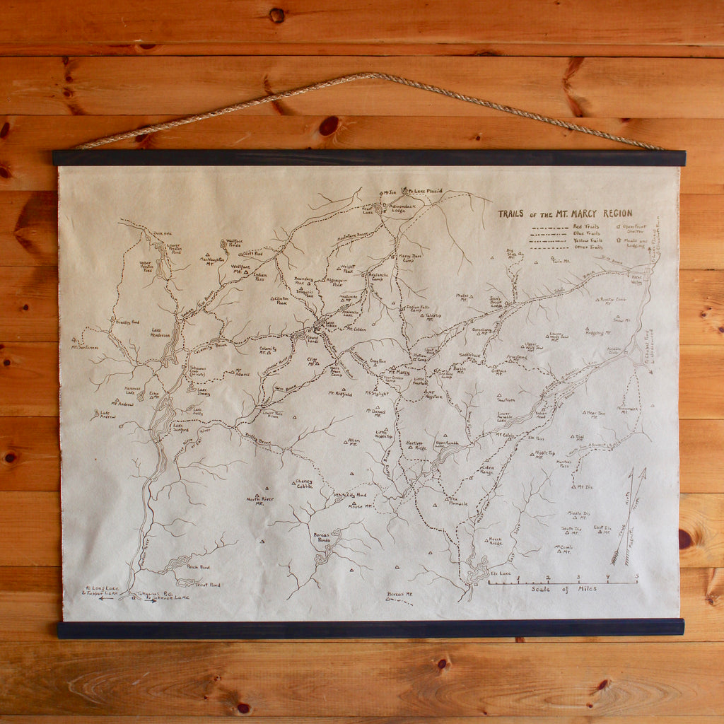 Mt. Marcy Region Trail Map Wall Canvas