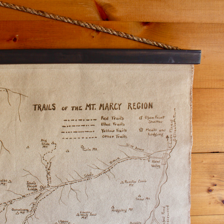 Mt. Marcy Region Trail Map Wall Canvas