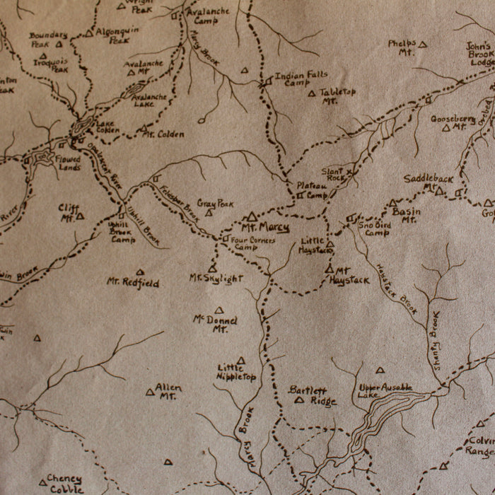 Mt. Marcy Region Trail Map Wall Canvas