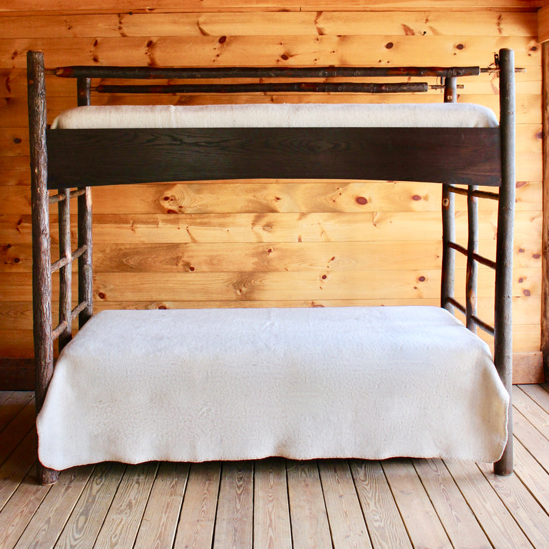 Adirondack Rustic Hickory Bunk Bed With Trundle