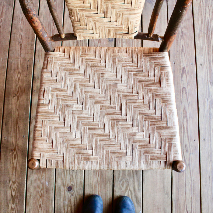 Adirondack Rustic Hickory & Splint Handmade Dining Chair