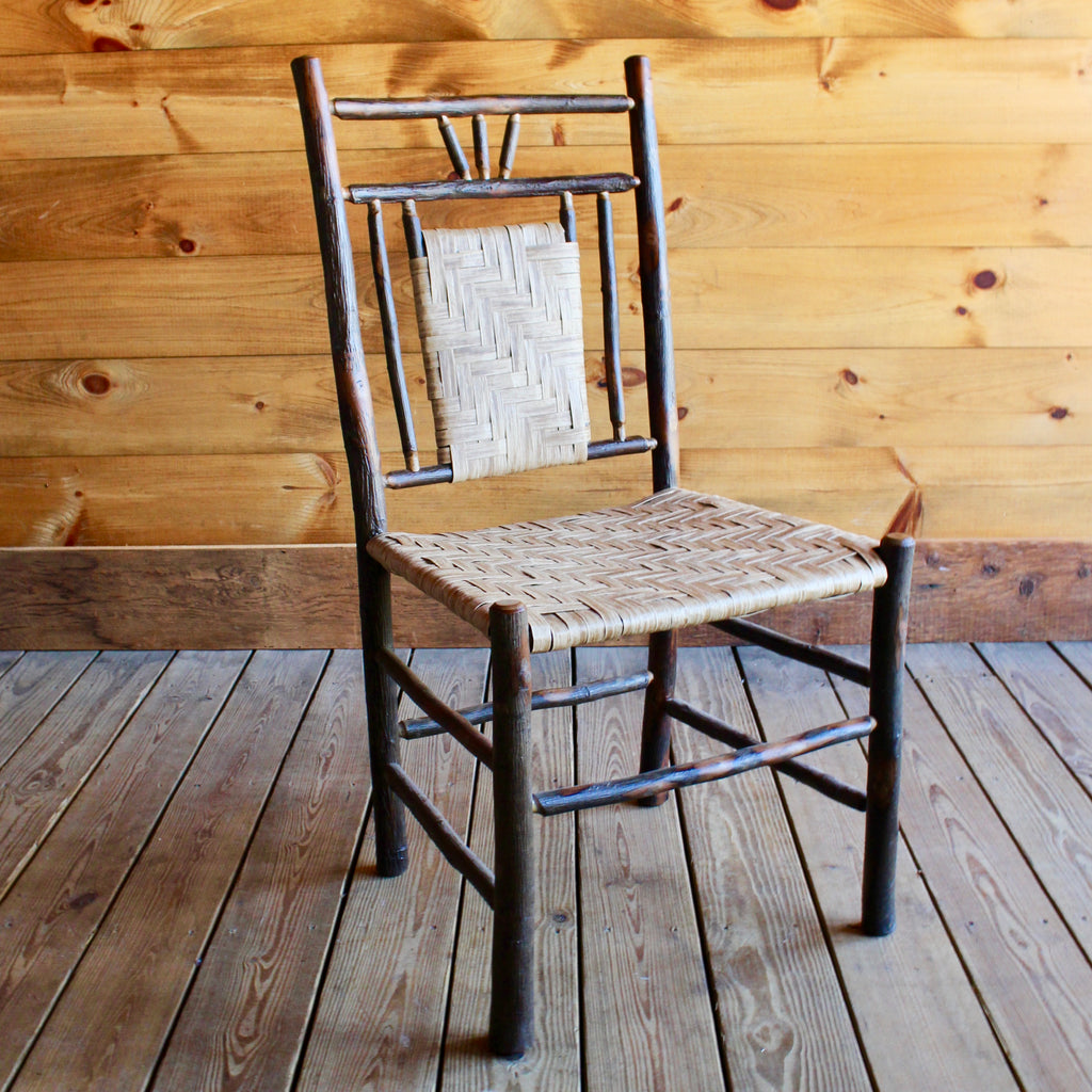 Adirondack Rustic Hickory & Splint Handmade Dining Chair