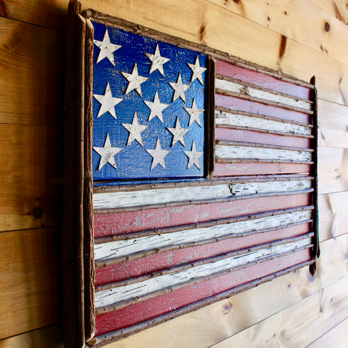 Rustic Birch and Willow Wooden Flag
