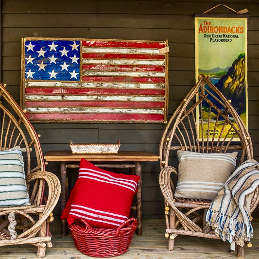 Rustic Birch and Willow Wooden Flag