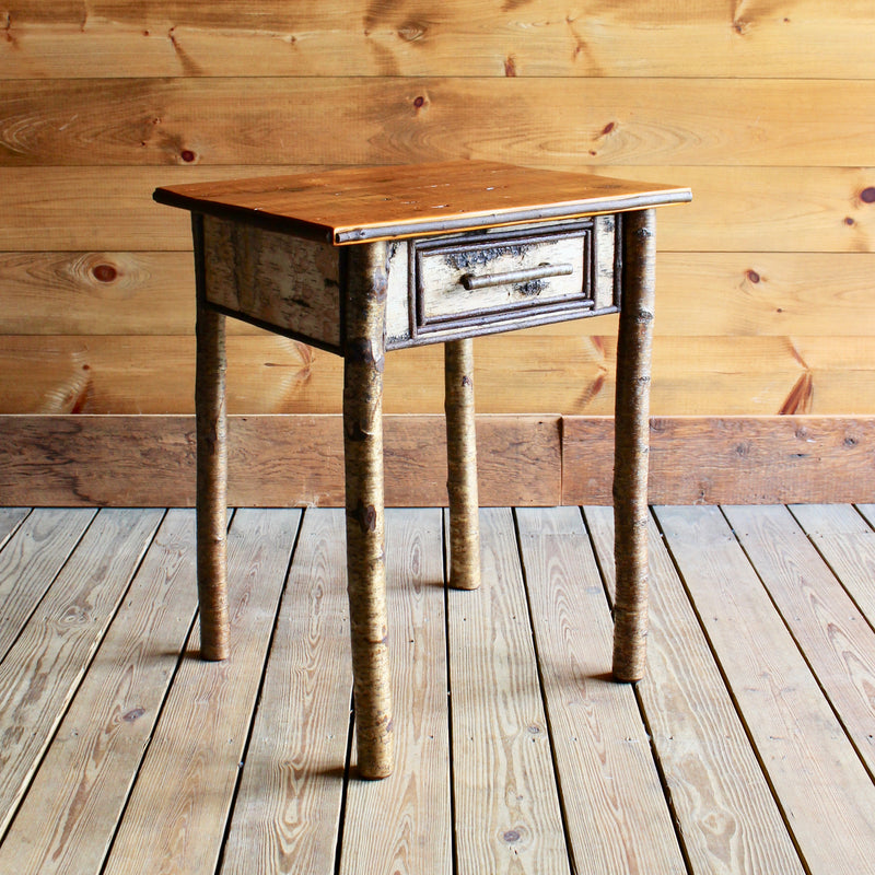 Adirondack Rustic Birch Nightstand 