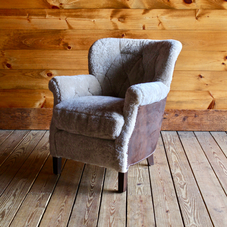 Shearling & Leather Lee Industries Club Chair