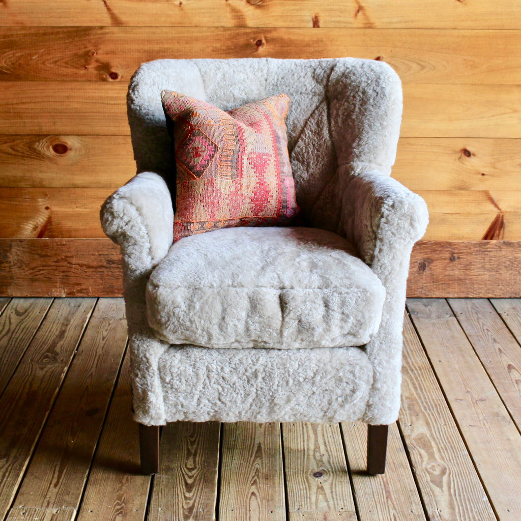 Shearling & Leather Lee Industries Club Chair