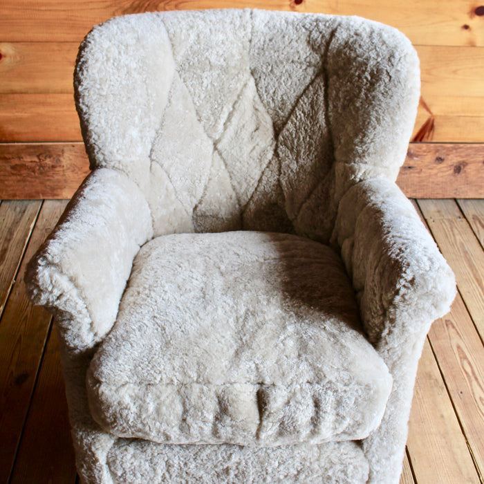 Shearling & Leather Lee Industries Club Chair
