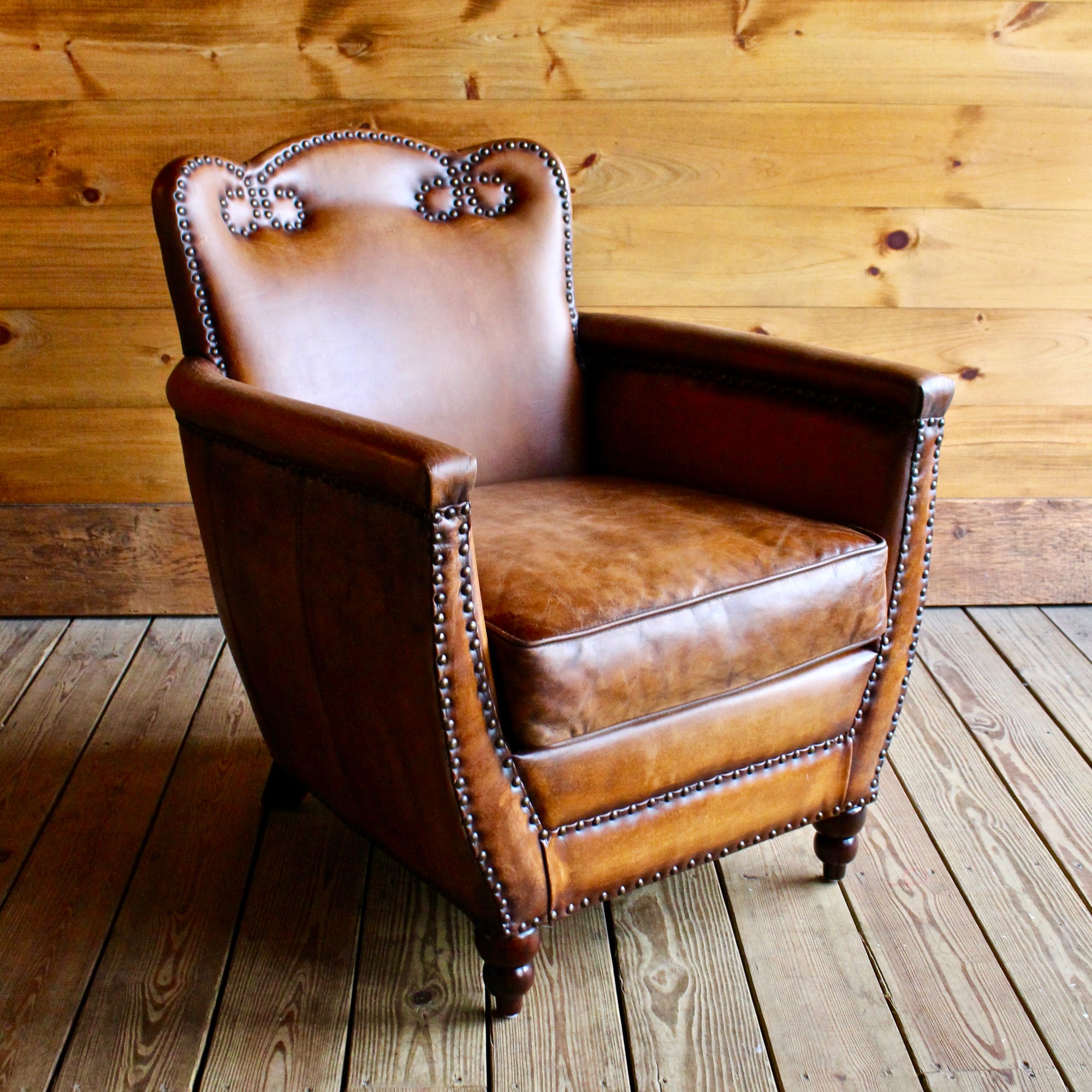 Jensen Leather Club Chair  Small Authentic Buffalo Leather Club Chair –  Dartbrook Rustic Goods