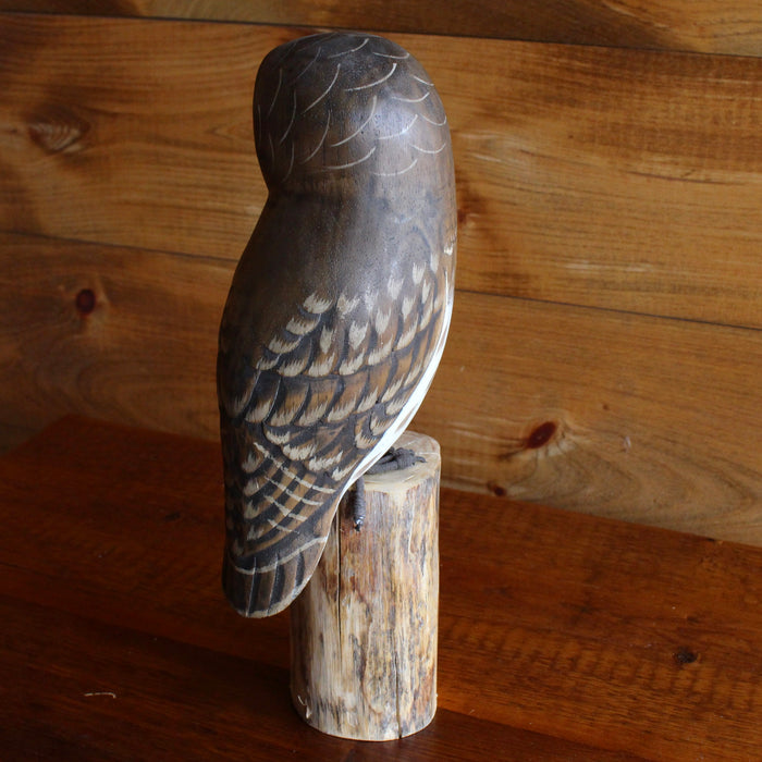 Brown Barn Owl Wood Carving
