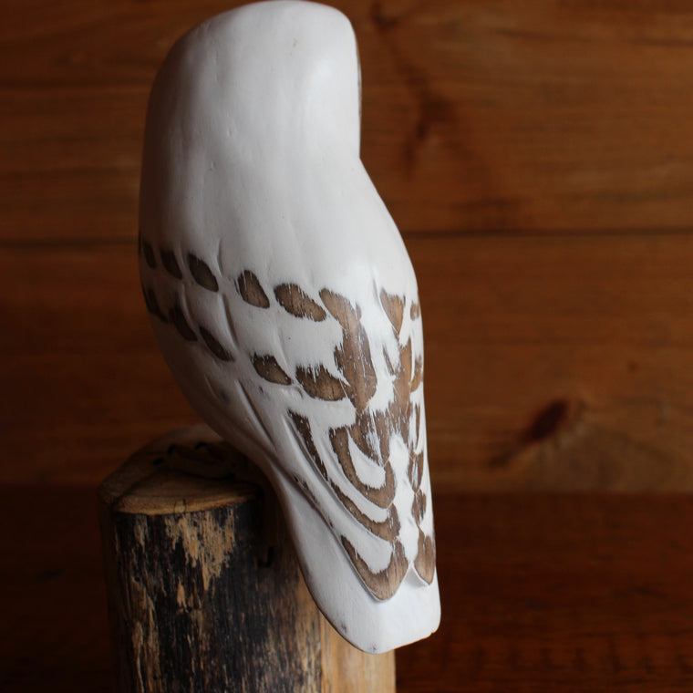 Baby Barn Owl Carving 